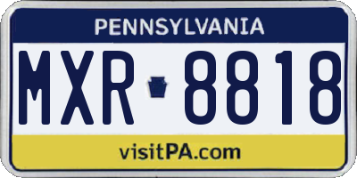 PA license plate MXR8818