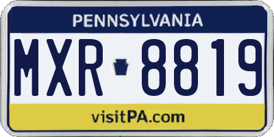 PA license plate MXR8819