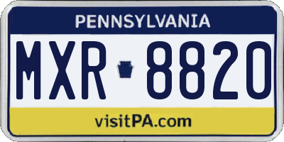 PA license plate MXR8820