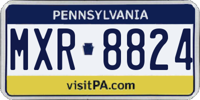 PA license plate MXR8824