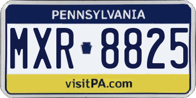 PA license plate MXR8825