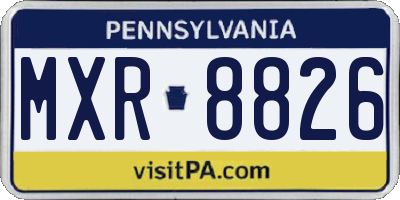 PA license plate MXR8826