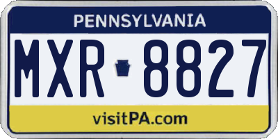PA license plate MXR8827
