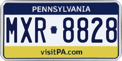 PA license plate MXR8828