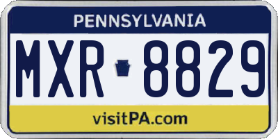 PA license plate MXR8829