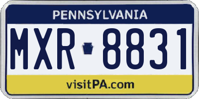 PA license plate MXR8831