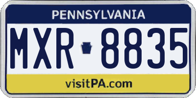 PA license plate MXR8835