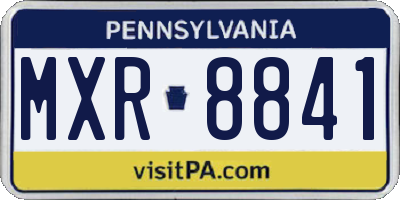 PA license plate MXR8841