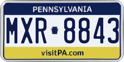 PA license plate MXR8843