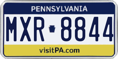 PA license plate MXR8844
