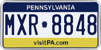 PA license plate MXR8848