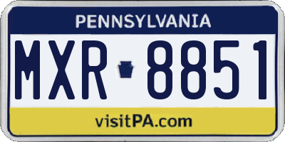 PA license plate MXR8851