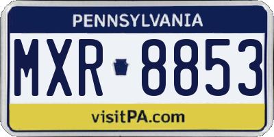 PA license plate MXR8853
