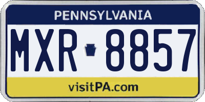 PA license plate MXR8857