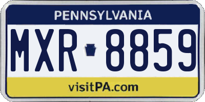 PA license plate MXR8859
