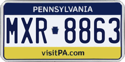 PA license plate MXR8863