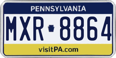 PA license plate MXR8864