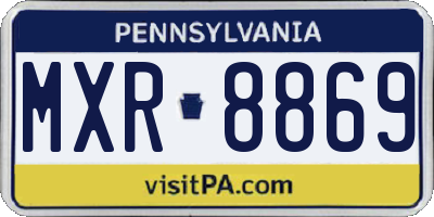 PA license plate MXR8869