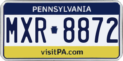 PA license plate MXR8872
