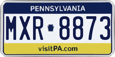 PA license plate MXR8873