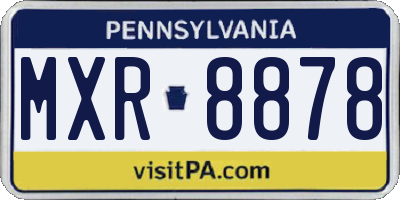 PA license plate MXR8878