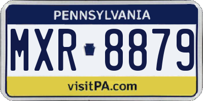 PA license plate MXR8879