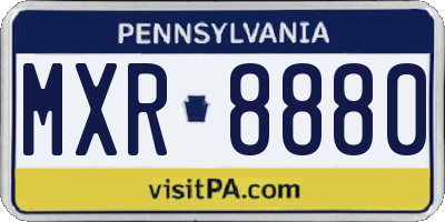 PA license plate MXR8880