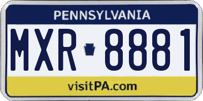 PA license plate MXR8881