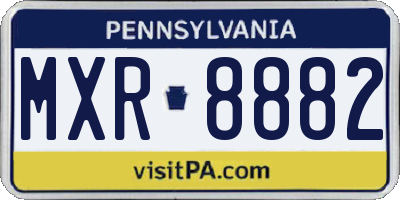 PA license plate MXR8882