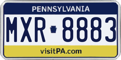 PA license plate MXR8883