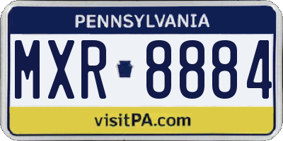 PA license plate MXR8884