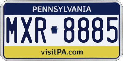 PA license plate MXR8885