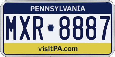 PA license plate MXR8887