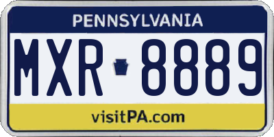 PA license plate MXR8889