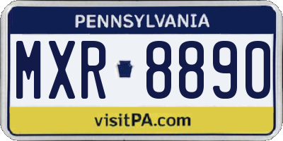 PA license plate MXR8890