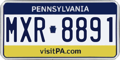 PA license plate MXR8891
