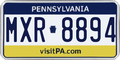 PA license plate MXR8894