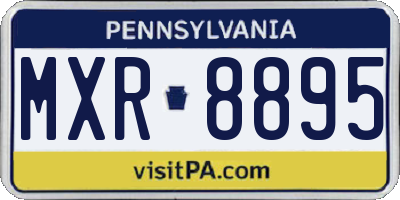 PA license plate MXR8895