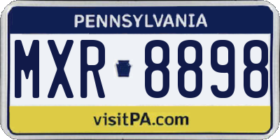 PA license plate MXR8898