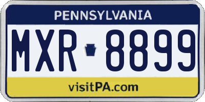 PA license plate MXR8899