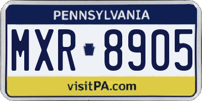 PA license plate MXR8905