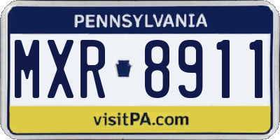 PA license plate MXR8911