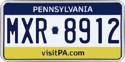 PA license plate MXR8912