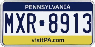 PA license plate MXR8913