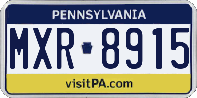 PA license plate MXR8915