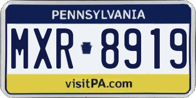 PA license plate MXR8919