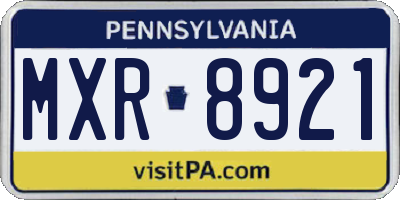 PA license plate MXR8921