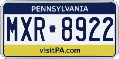 PA license plate MXR8922