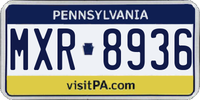 PA license plate MXR8936