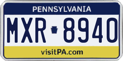 PA license plate MXR8940